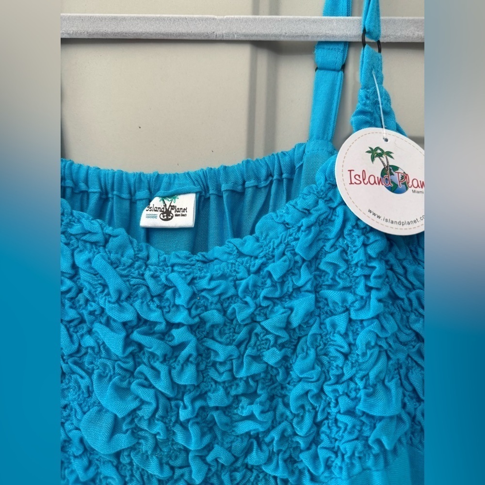 Island Planet Blue Sleeveless Sundress Sz L - Picture 2 of 3